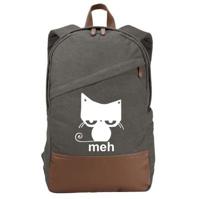 Meh Cat Funny Meme Cotton Canvas Backpack