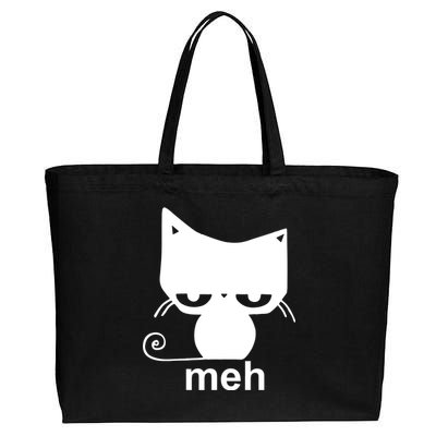 Meh Cat Funny Meme Cotton Canvas Jumbo Tote