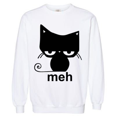 Meh Cat Funny Meme Garment-Dyed Sweatshirt