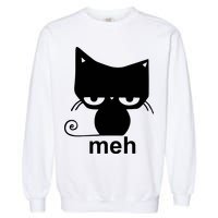 Meh Cat Funny Meme Garment-Dyed Sweatshirt