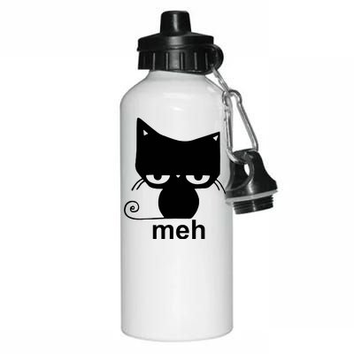 Meh Cat Funny Meme Aluminum Water Bottle