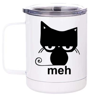 Meh Cat Funny Meme 12 oz Stainless Steel Tumbler Cup