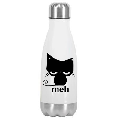 Meh Cat Funny Meme Stainless Steel Insulated Water Bottle