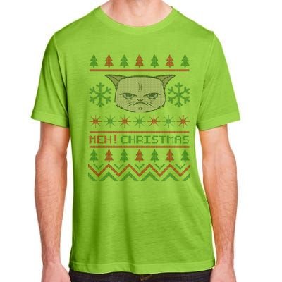 MEH! Christmas Cat Ugly Sweater Adult ChromaSoft Performance T-Shirt