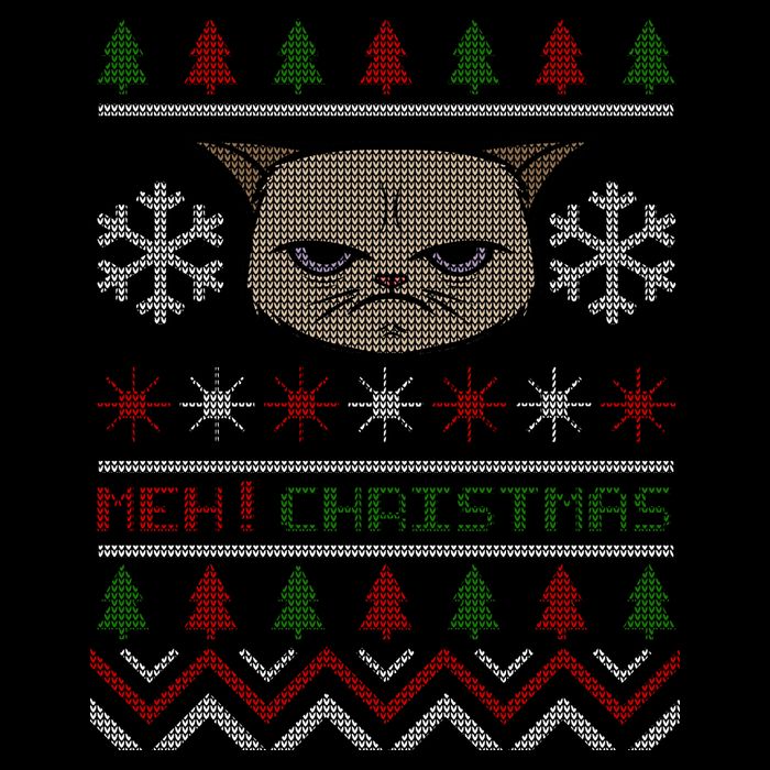 MEH! Christmas Cat Ugly Sweater Cooling Performance Crew T-Shirt