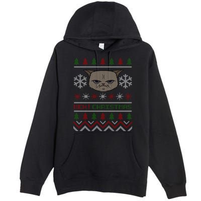 MEH! Christmas Cat Ugly Sweater Premium Pullover Hoodie