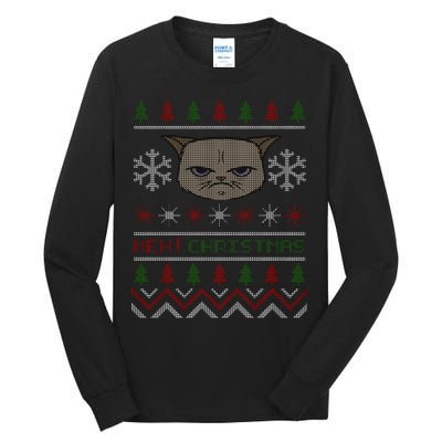 MEH! Christmas Cat Ugly Sweater Tall Long Sleeve T-Shirt