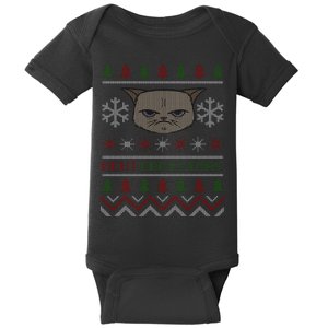 MEH! Christmas Cat Ugly Sweater Baby Bodysuit