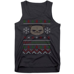 MEH! Christmas Cat Ugly Sweater Tank Top