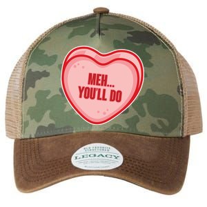 Meh You'll Do Funny Anti Valentine Legacy Tie Dye Trucker Hat