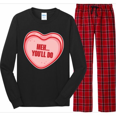 Meh You'll Do Funny Anti Valentine Long Sleeve Pajama Set