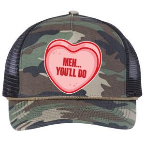 Meh You'll Do Funny Anti Valentine Retro Rope Trucker Hat Cap