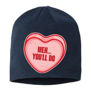 Meh You'll Do Funny Anti Valentine Sustainable Beanie