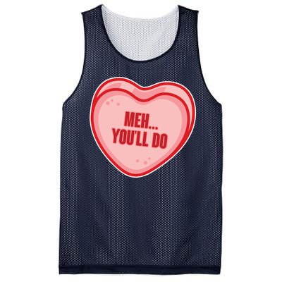 Meh You'll Do Funny Anti Valentine Mesh Reversible Basketball Jersey Tank