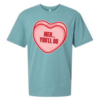 Meh You'll Do Funny Anti Valentine Sueded Cloud Jersey T-Shirt