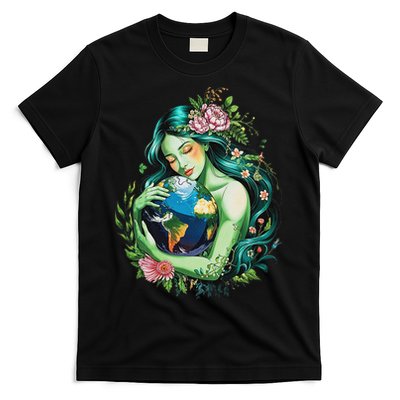 Mother Earth Hugging Planet Cool Earth Day Save Our Planet T-Shirt