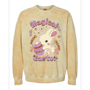 Magical Easter, Happy Easter Day, Cute Rabbit Bunny Hug Egg Colorblast Crewneck Sweatshirt