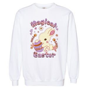 Magical Easter, Happy Easter Day, Cute Rabbit Bunny Hug Egg Garment-Dyed Sweatshirt