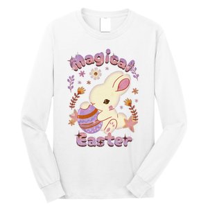 Magical Easter, Happy Easter Day, Cute Rabbit Bunny Hug Egg Long Sleeve Shirt