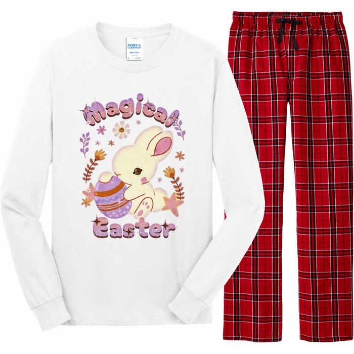 Magical Easter, Happy Easter Day, Cute Rabbit Bunny Hug Egg Long Sleeve Pajama Set