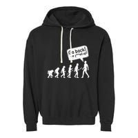 Mankind Evolution Human Experiment Gone Wrong Garment-Dyed Fleece Hoodie