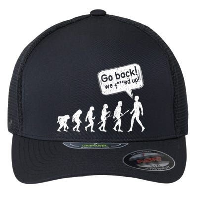 Mankind Evolution Human Experiment Gone Wrong Flexfit Unipanel Trucker Cap