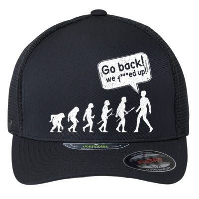 Mankind Evolution Human Experiment Gone Wrong Flexfit Unipanel Trucker Cap