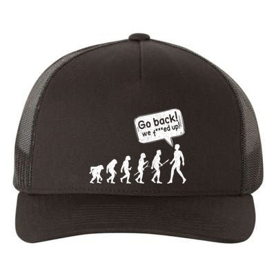 Mankind Evolution Human Experiment Gone Wrong Yupoong Adult 5-Panel Trucker Hat