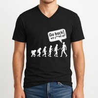 Mankind Evolution Human Experiment Gone Wrong V-Neck T-Shirt