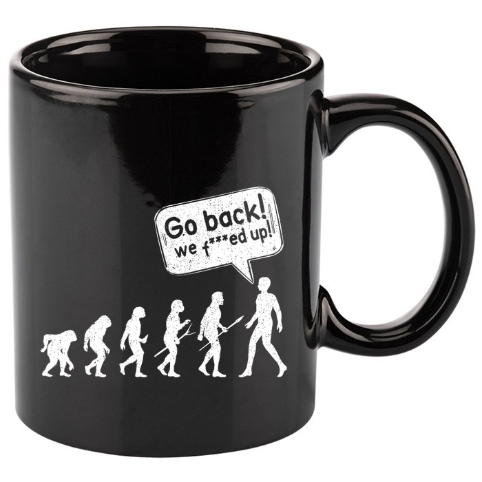 Mankind Evolution Human Experiment Gone Wrong 11oz C Handle Ceramic Mug
