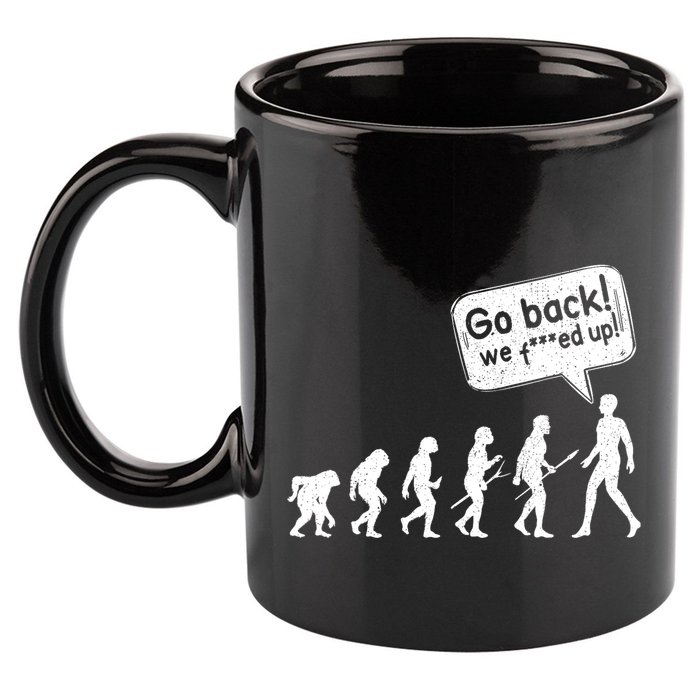 Mankind Evolution Human Experiment Gone Wrong 11oz C Handle Ceramic Mug