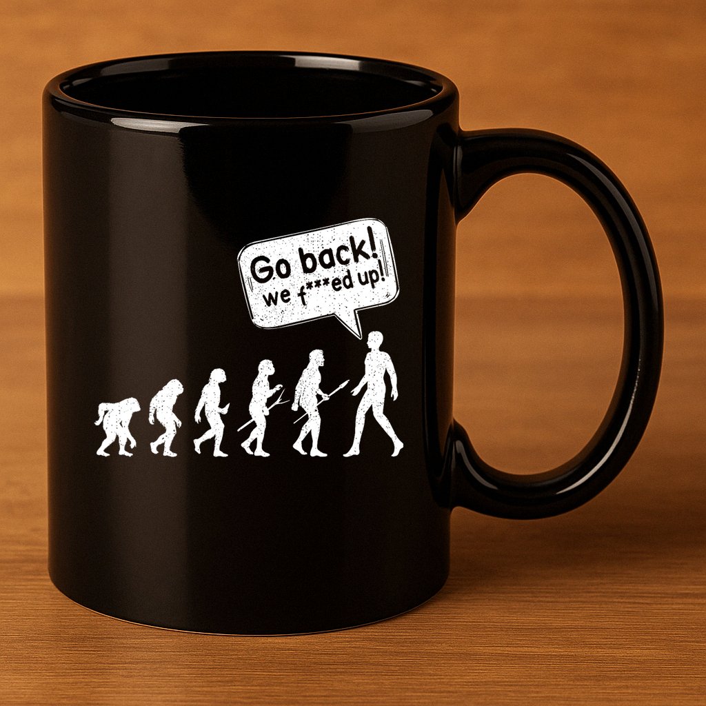 Mankind Evolution Human Experiment Gone Wrong 11oz C Handle Ceramic Mug