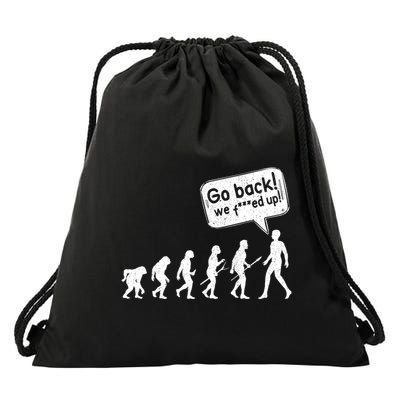 Mankind Evolution Human Experiment Gone Wrong Drawstring Bag