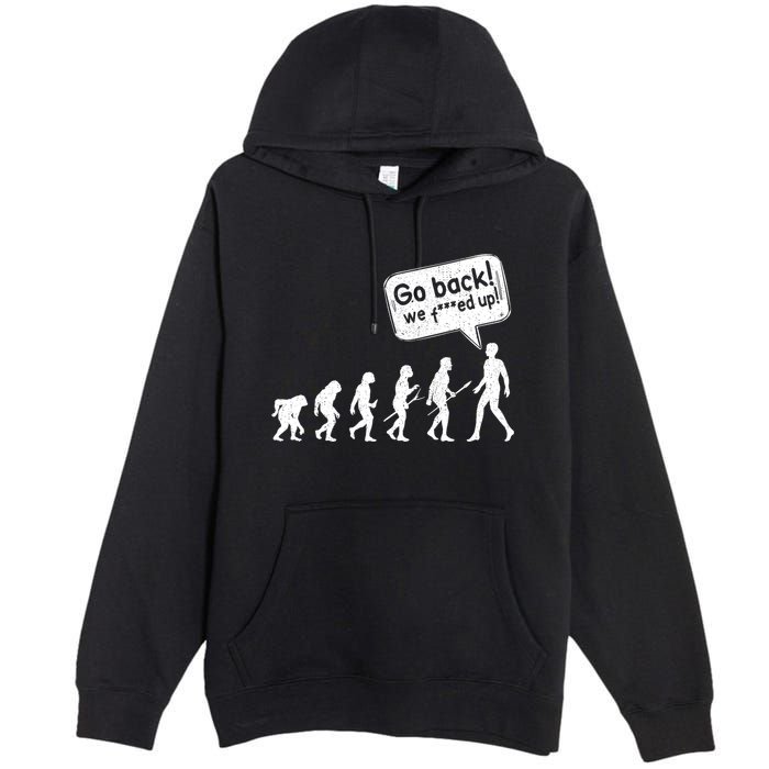 Mankind Evolution Human Experiment Gone Wrong Premium Pullover Hoodie