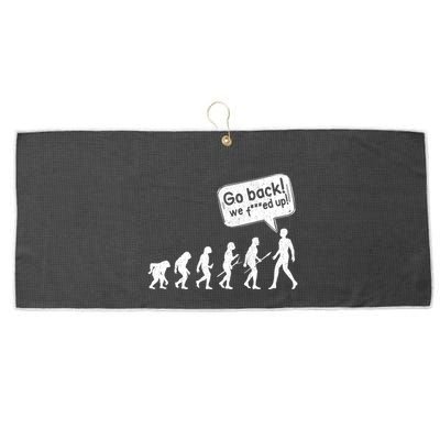 Mankind Evolution Human Experiment Gone Wrong Large Microfiber Waffle Golf Towel