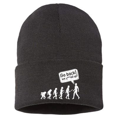 Mankind Evolution Human Experiment Gone Wrong Sustainable Knit Beanie