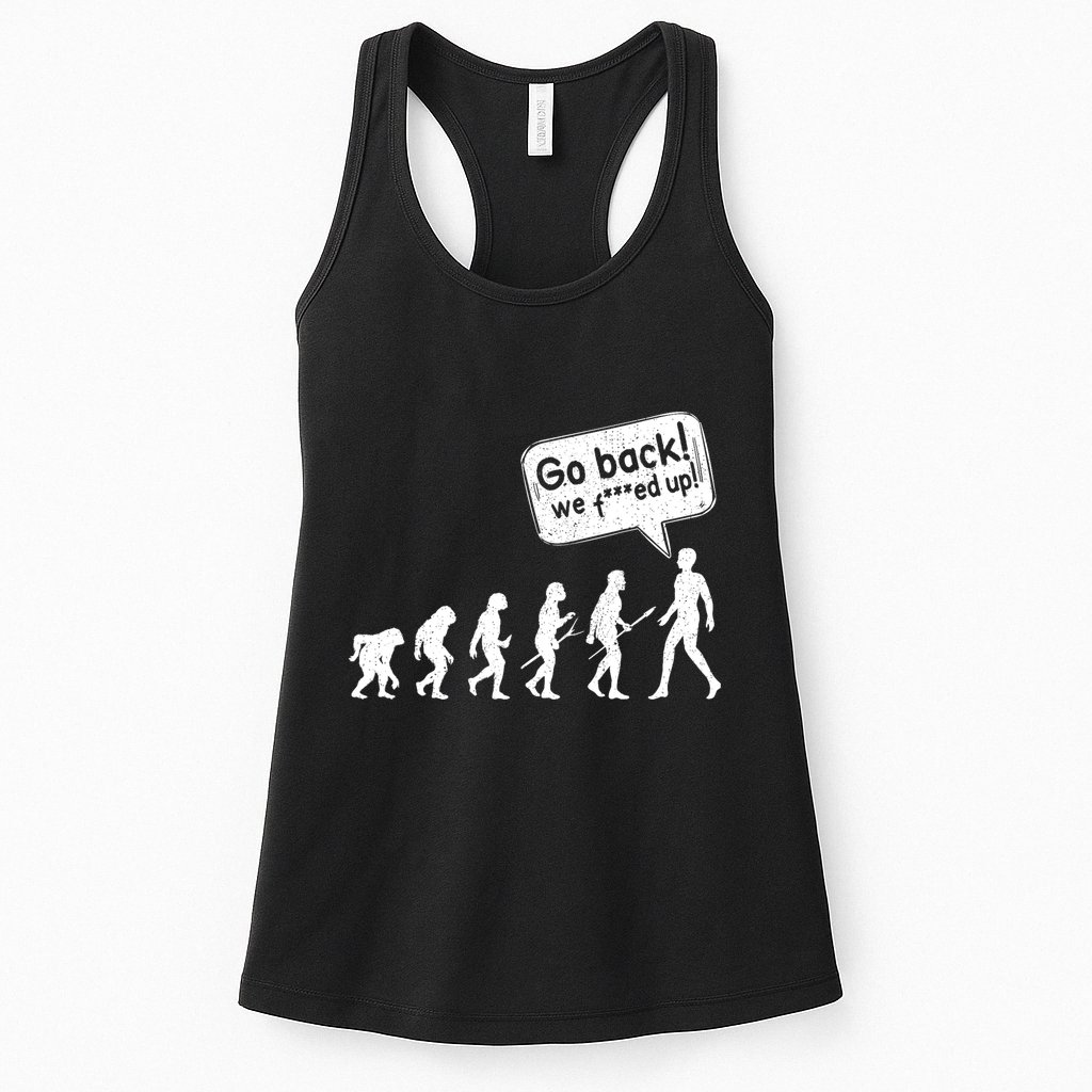 Mankind Evolution Human Experiment Gone Wrong Womens Tank Top