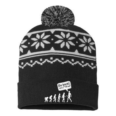 Mankind Evolution Human Experiment Gone Wrong USA-Made Snowflake Beanie