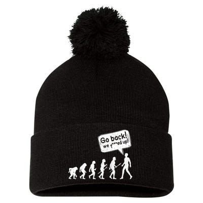 Mankind Evolution Human Experiment Gone Wrong Pom Pom 12in Knit Beanie