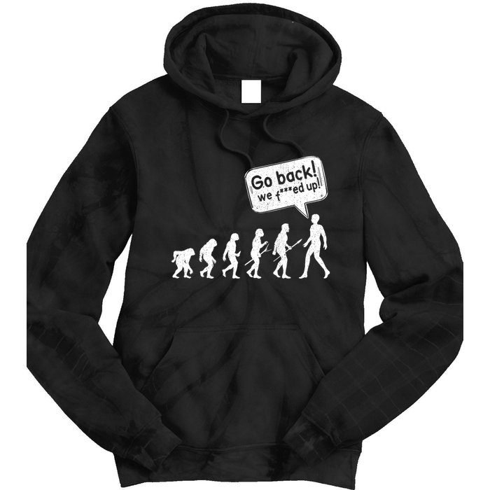 Mankind Evolution Human Experiment Gone Wrong Tie Dye Hoodie
