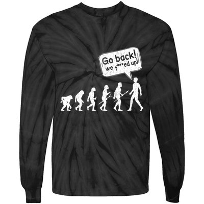 Mankind Evolution Human Experiment Gone Wrong Tie-Dye Long Sleeve Shirt