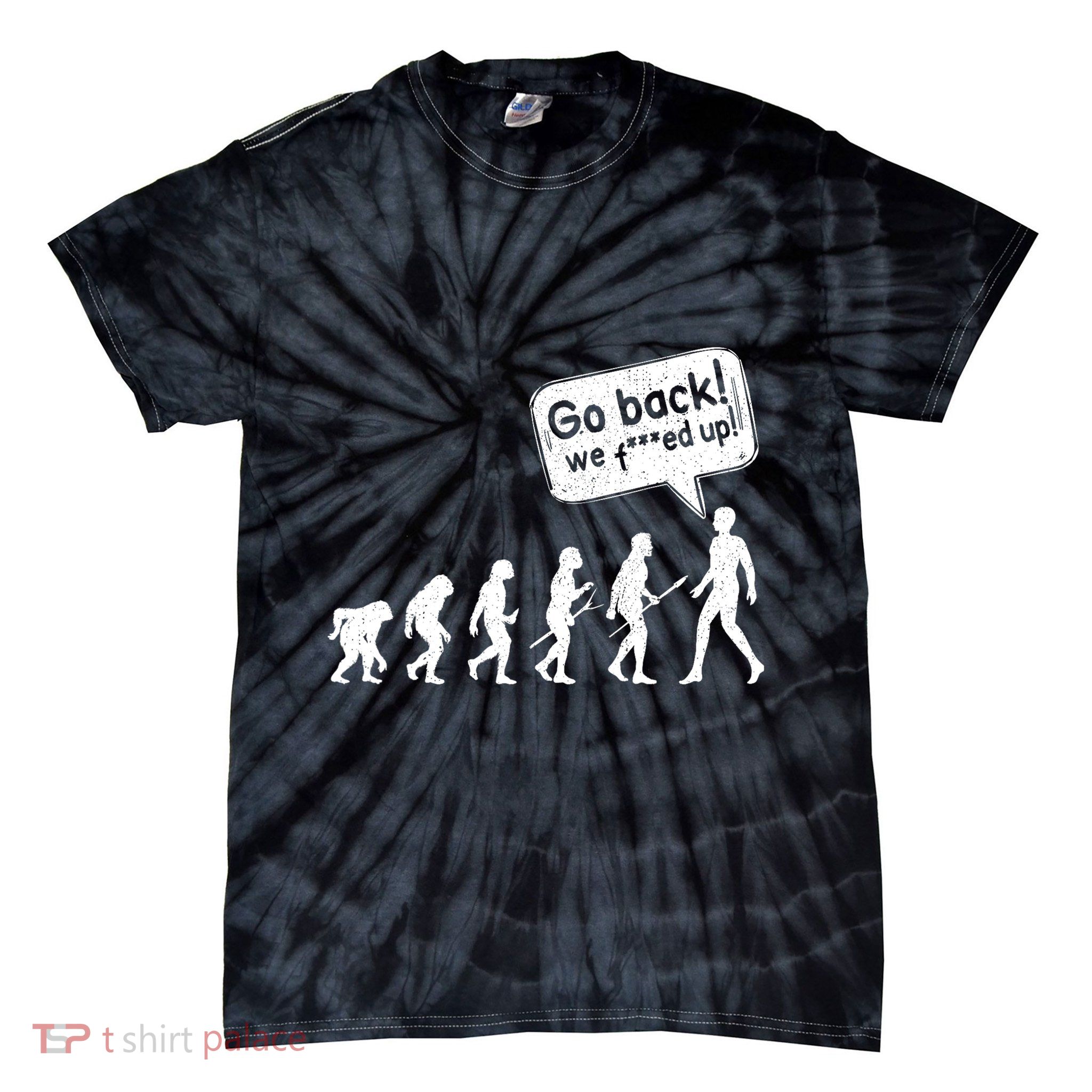 Mankind Evolution Human Experiment Gone Wrong Tie-Dye T-Shirt