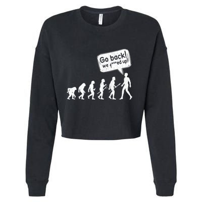 Mankind Evolution Human Experiment Gone Wrong Cropped Pullover Crew