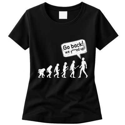 Mankind Evolution Human Experiment Gone Wrong Womens T-Shirt