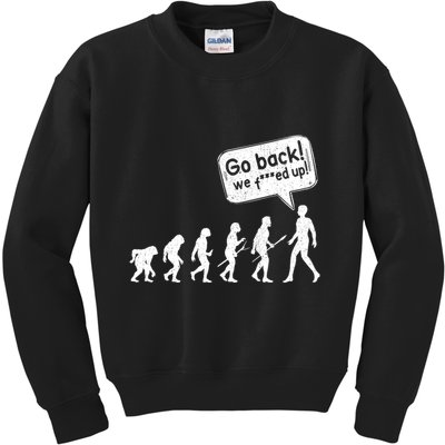 Mankind Evolution Human Experiment Gone Wrong Kids Sweatshirt