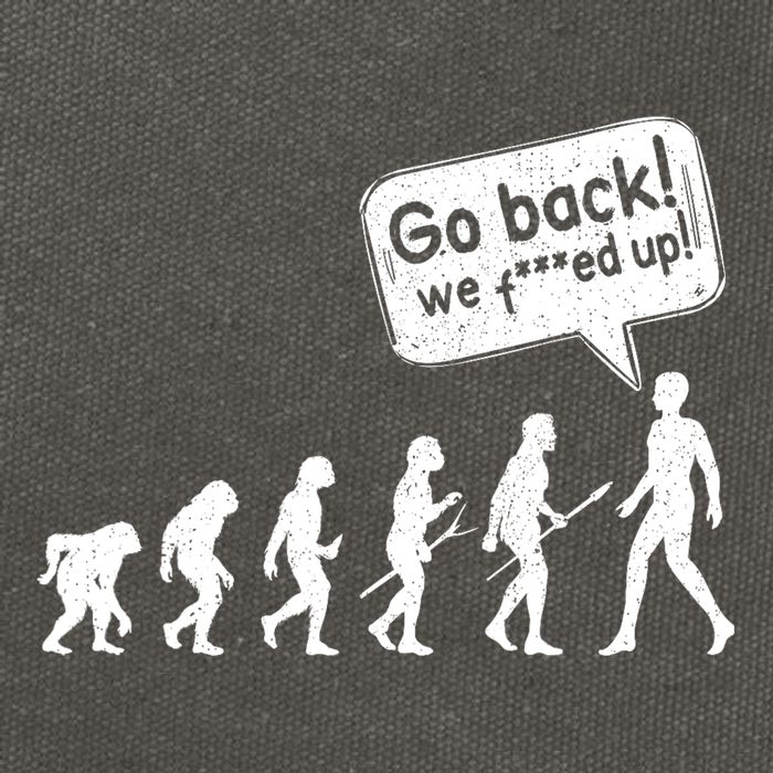 Mankind Evolution Human Experiment Gone Wrong Cotton Canvas Backpack