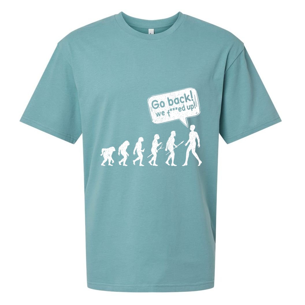 Mankind Evolution Human Experiment Gone Wrong Sueded Cloud Jersey T-Shirt