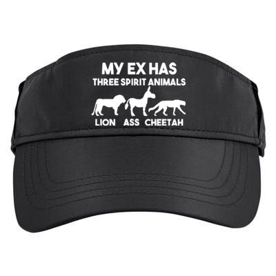 My Ex Has 3 Spirit Animals Lion Ass Cheetah Divorce Funny Adult Drive Performance Visor