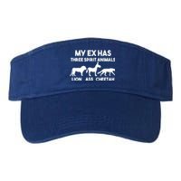 My Ex Has 3 Spirit Animals Lion Ass Cheetah Divorce Funny Valucap Bio-Washed Visor