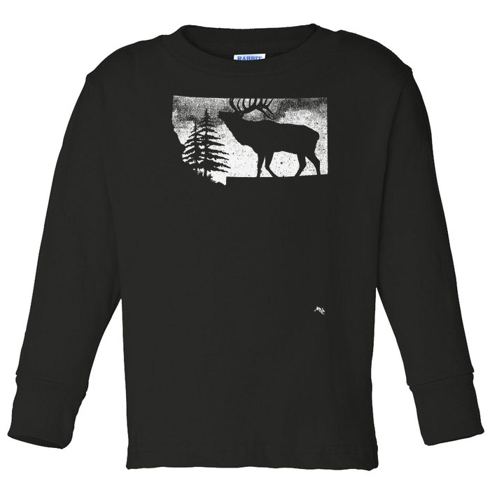 Montana Elk Hunter Toddler Long Sleeve Shirt